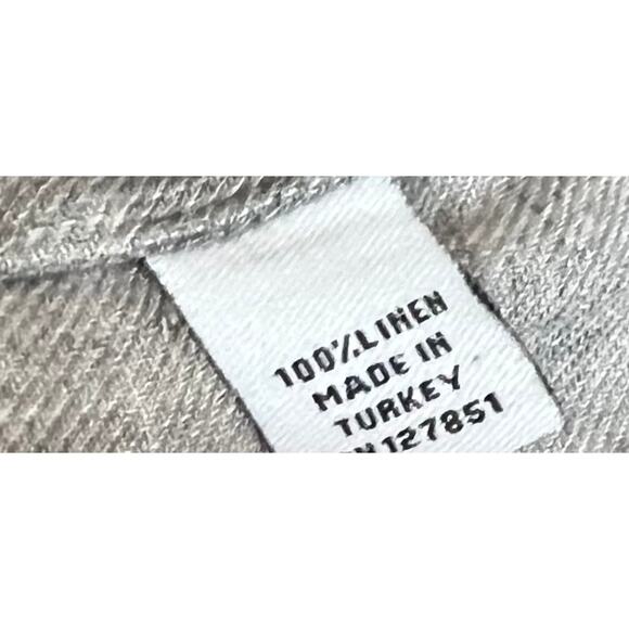 Sibel Saral Women’s Linen Jacket Blazer Gray Pinstripe Slit Back Pockets Sz M - Picture 9 of 9